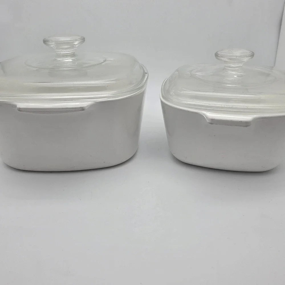 CorningWare Casserole‎ Dish Set Blue Cornflower 3qt 1.75qt Pyroceram Vintage USA